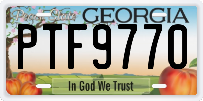 GA license plate PTF9770