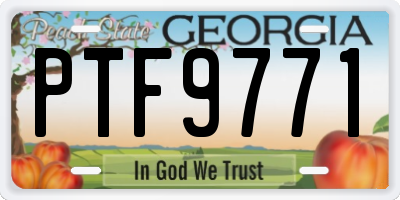 GA license plate PTF9771