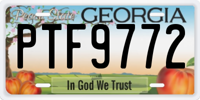 GA license plate PTF9772