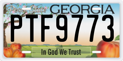 GA license plate PTF9773