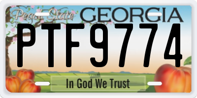 GA license plate PTF9774