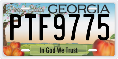 GA license plate PTF9775