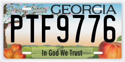 GA license plate PTF9776
