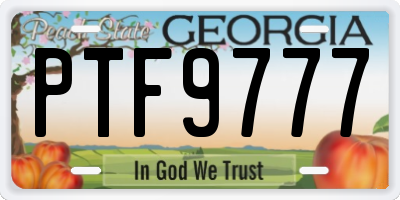 GA license plate PTF9777