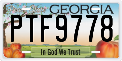 GA license plate PTF9778
