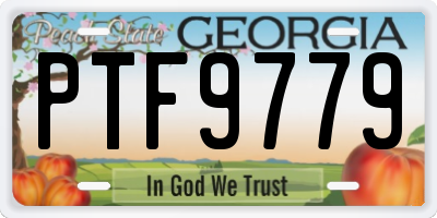 GA license plate PTF9779