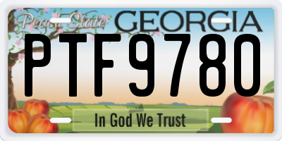GA license plate PTF9780