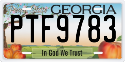 GA license plate PTF9783