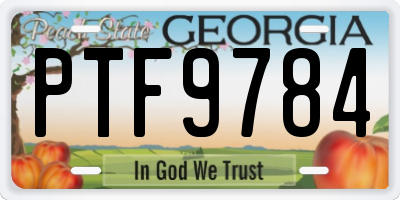 GA license plate PTF9784