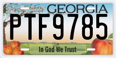 GA license plate PTF9785