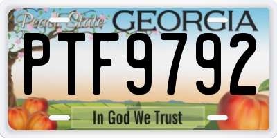 GA license plate PTF9792