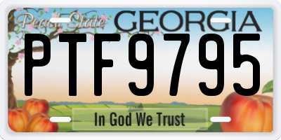 GA license plate PTF9795