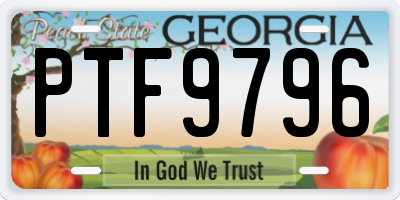GA license plate PTF9796