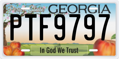GA license plate PTF9797