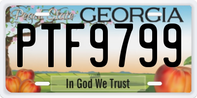 GA license plate PTF9799