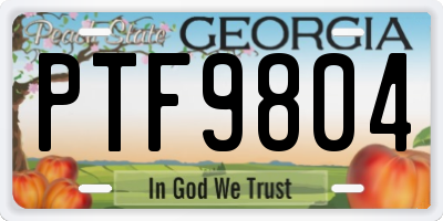 GA license plate PTF9804