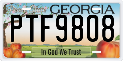 GA license plate PTF9808