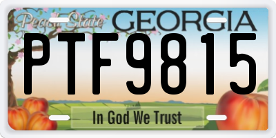 GA license plate PTF9815