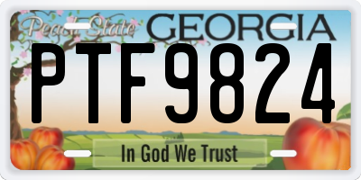 GA license plate PTF9824