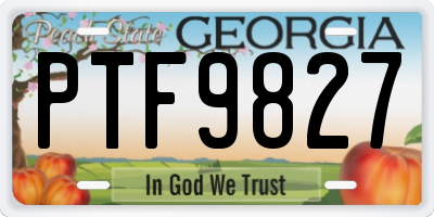 GA license plate PTF9827