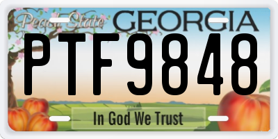 GA license plate PTF9848