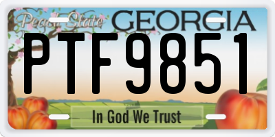 GA license plate PTF9851