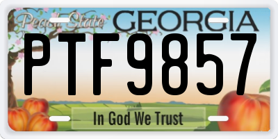 GA license plate PTF9857