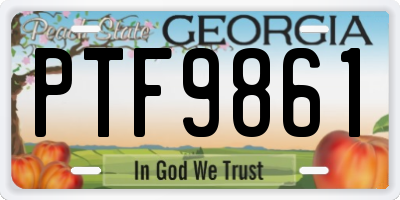 GA license plate PTF9861