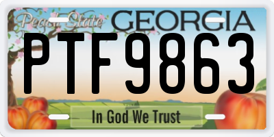 GA license plate PTF9863