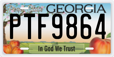 GA license plate PTF9864