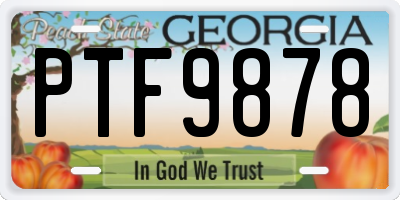 GA license plate PTF9878