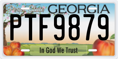 GA license plate PTF9879