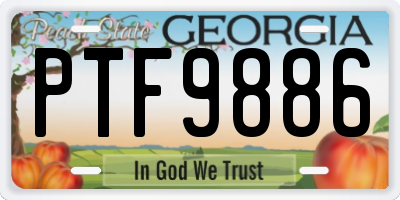 GA license plate PTF9886