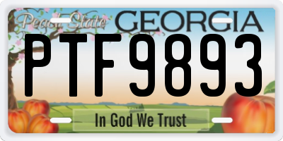 GA license plate PTF9893