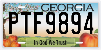 GA license plate PTF9894
