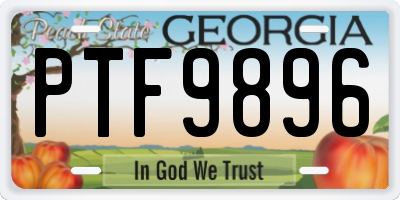 GA license plate PTF9896