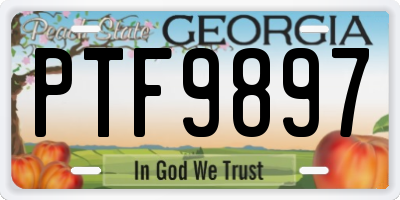 GA license plate PTF9897