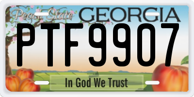 GA license plate PTF9907