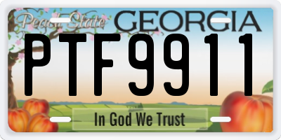 GA license plate PTF9911