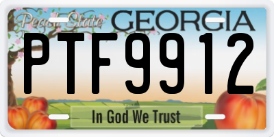 GA license plate PTF9912