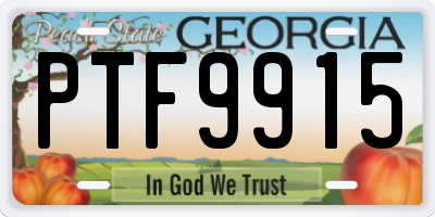 GA license plate PTF9915