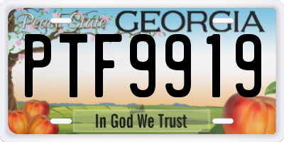 GA license plate PTF9919