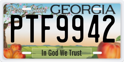 GA license plate PTF9942