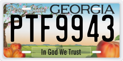 GA license plate PTF9943