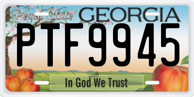 GA license plate PTF9945