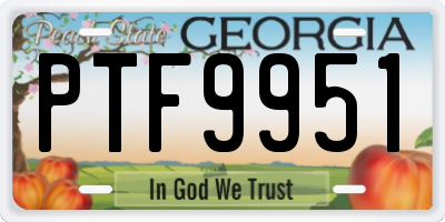 GA license plate PTF9951