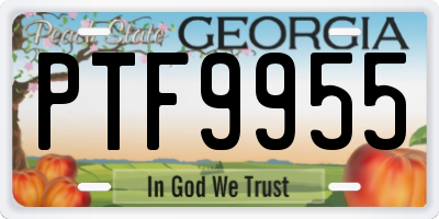 GA license plate PTF9955