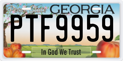 GA license plate PTF9959
