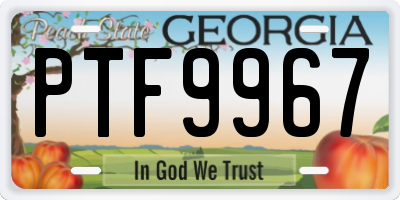 GA license plate PTF9967