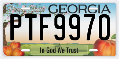 GA license plate PTF9970